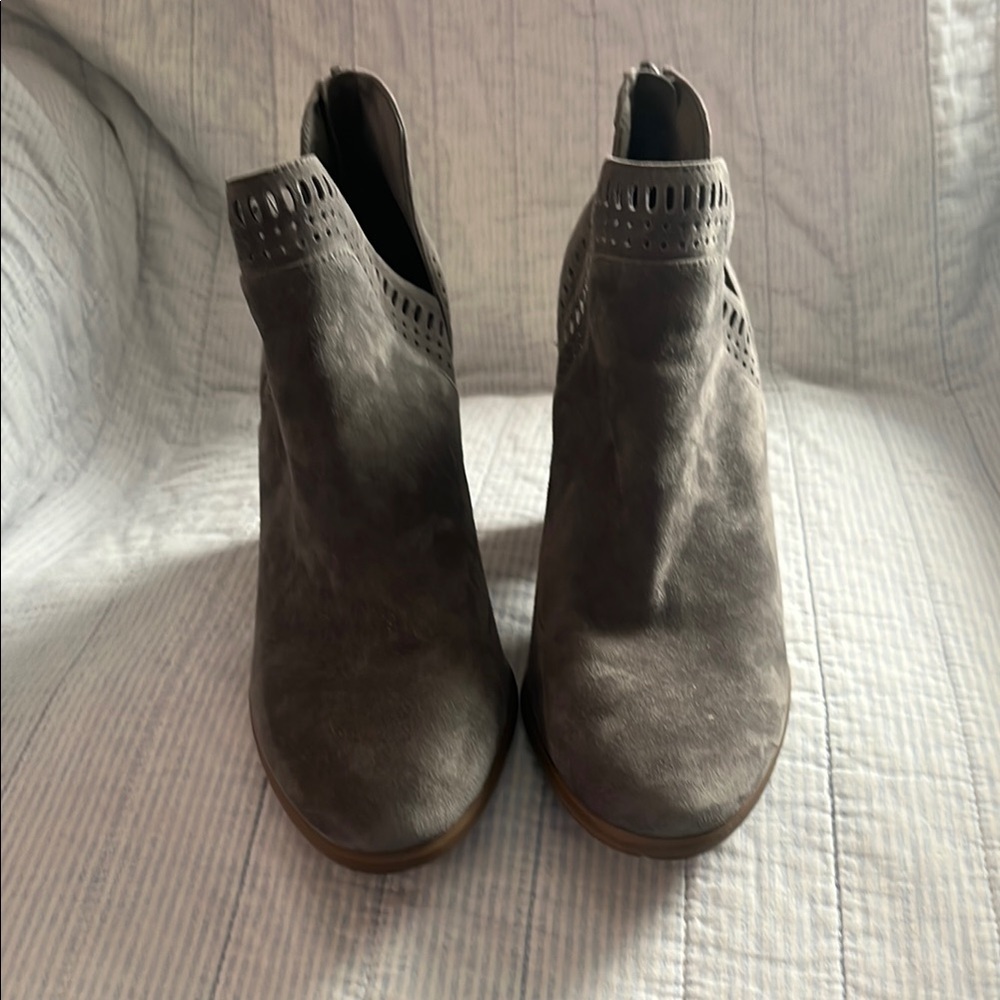 Vince Camino Gray Suede Ankle Boots - Picture 2 of 5